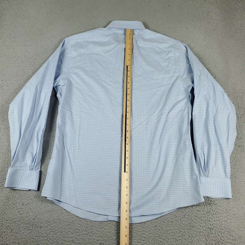 Brooks Brothers Shirt Mens Size 16 Blue Check Dress Button Up Long Sleeve - Picture 3 of 6